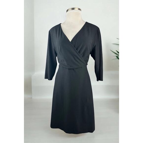 Eileen Fisher Faux Wrap Dress Black Stretch Slinky Jersey Women's Plus Size 1X - Picture 15 of 15